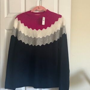 Talbots Women's Sweater in Pink, White, Gray, and Navy